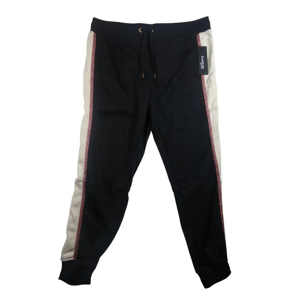 Bebe Sport Color Pop Jogger Black Women's Size 1X - Picture 1 of 13